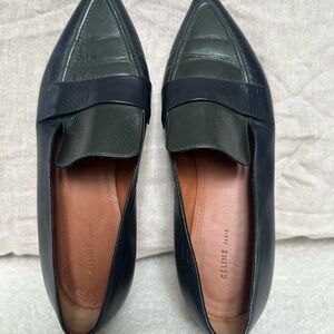 Celine Black and Green Loafers